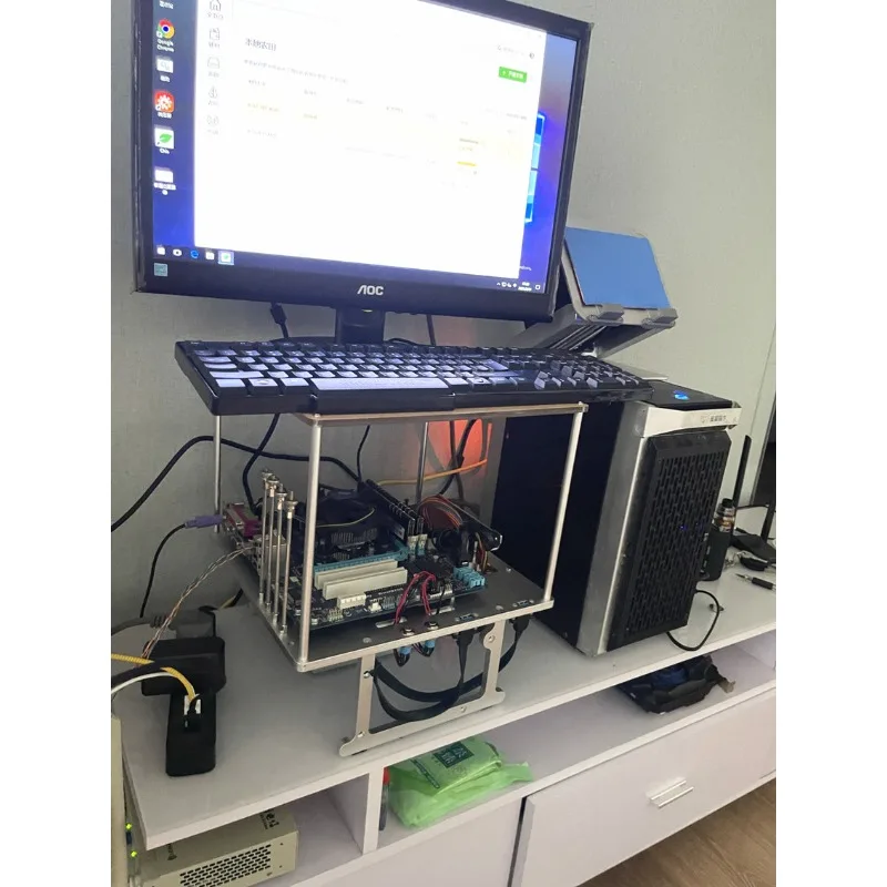 هيكل كمبيوتر مفتوح الإطار من ا - مراجعة Aluminum Open Frame Test Bench Water Cooling وسعره